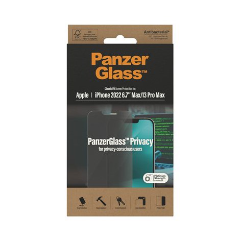 PanzerGlass | Screen protector - glass - with privacy filter | Apple iPhone 13 Pro Max, 14 Plus | Black | Transparent - 4